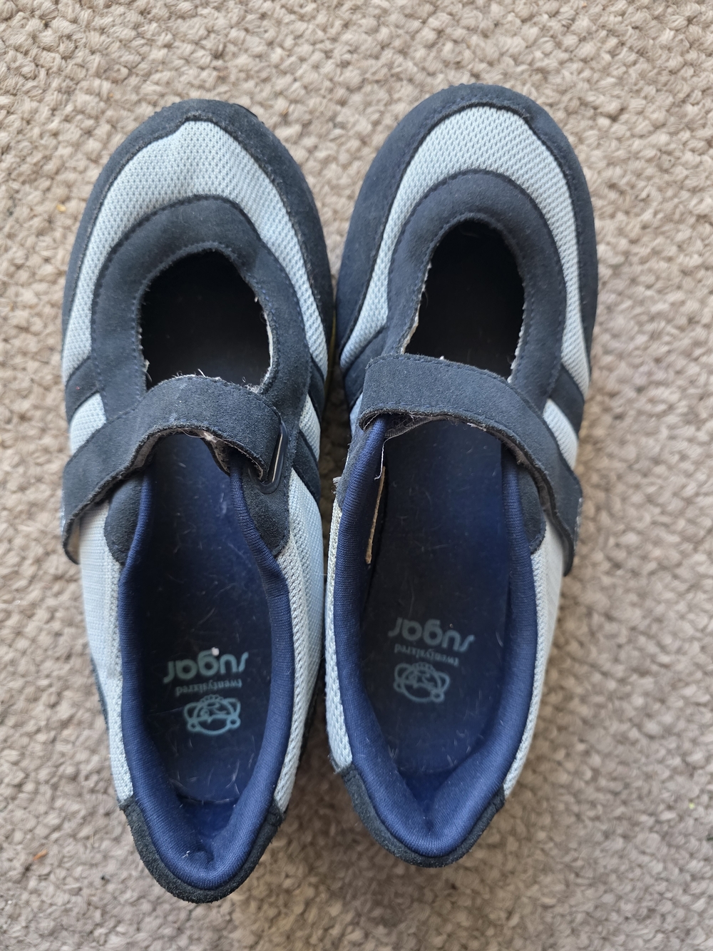 Sugar Mary Jane Shoes in Light Blue and Navy